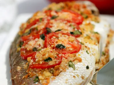 Baked whole fish
