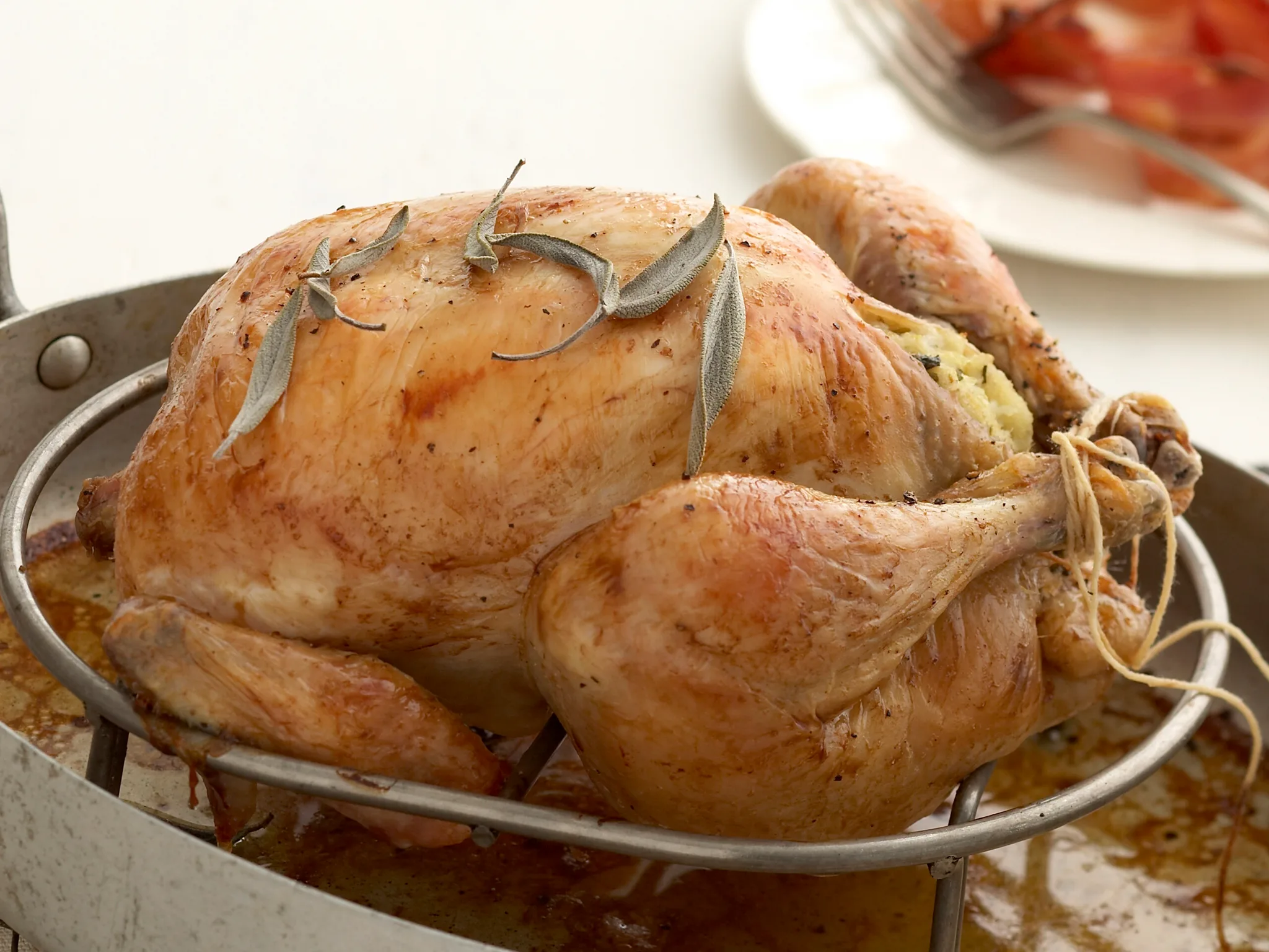 Roast chicken with lemon stuffing