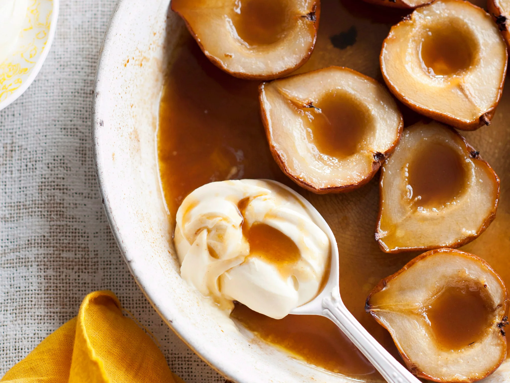 Maple baked pears with sweet mascarpone
