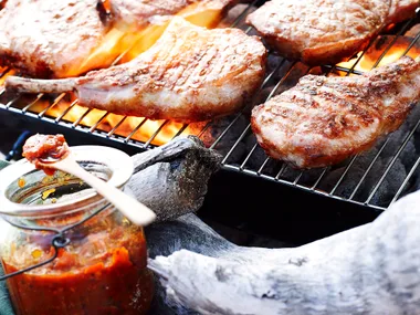 Pork cutlets with chilli jam