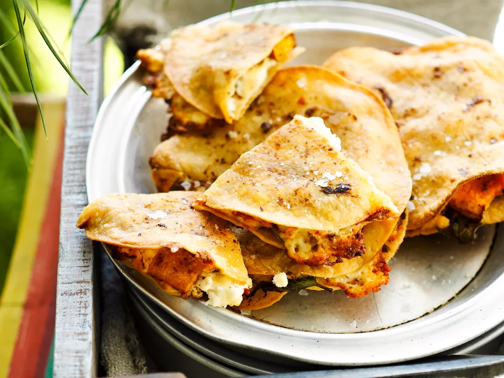 Pumpkin and chilli quesadillas