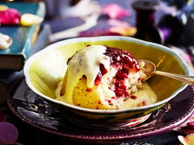 Raspberry puddings