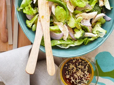 Warm Asian chicken salad with sesame dressing