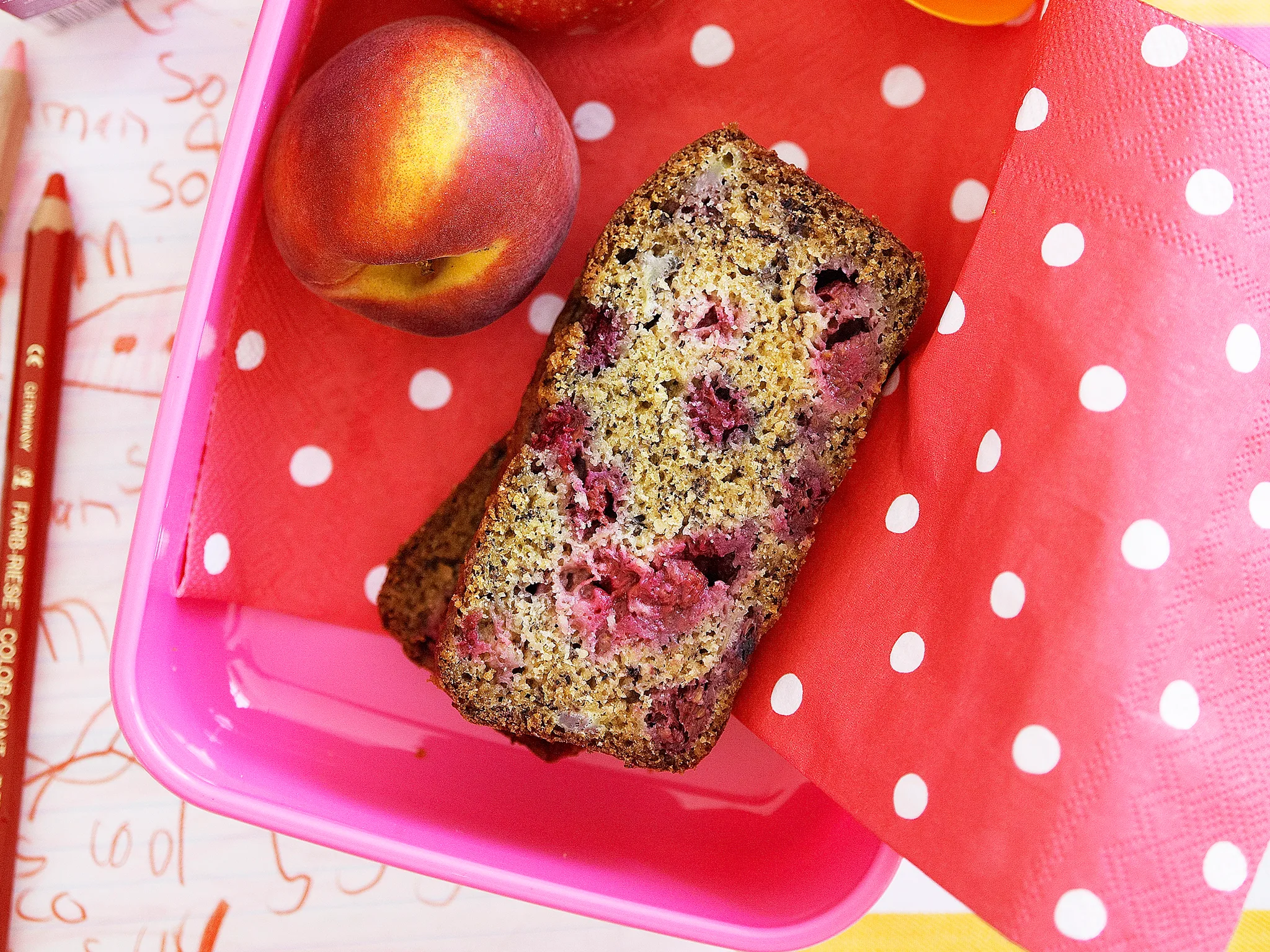 banana and raspberry loaf