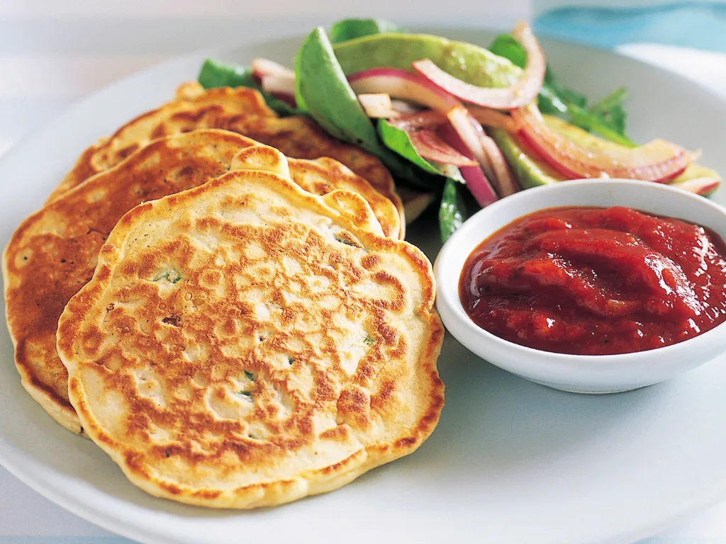 Corn Fritters with Rocket Salad