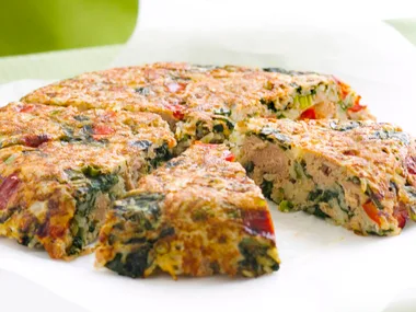 Crispy Spinach and Tuna Rice Cake