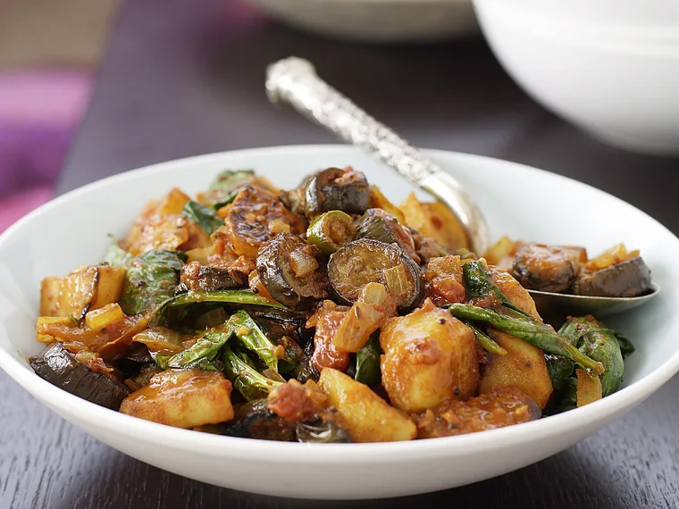 Eggplant and potato curry