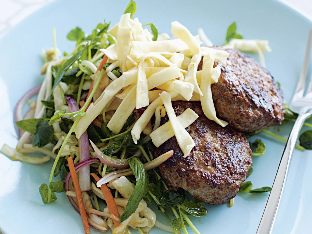 HOISIN PORK RISSOLES WITH ASIAN COLESLAW