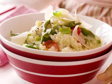 MICROWAVE SPRING VEGETABLE RISOTTO