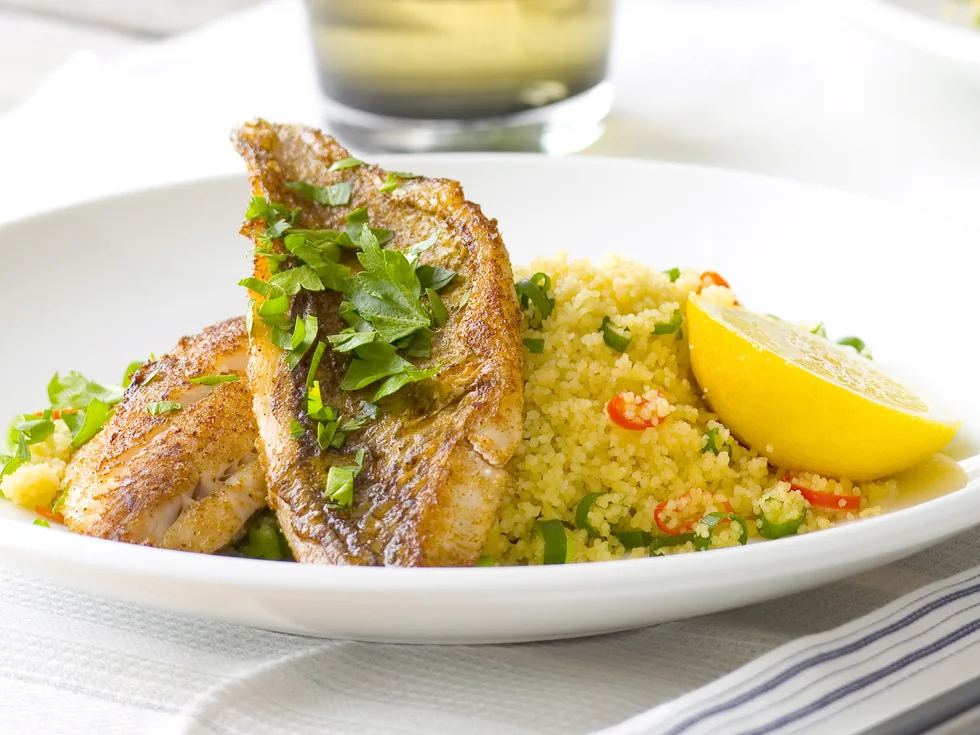 MIDDLE-EASTERN FISH WITH SPICED COUSCOUS