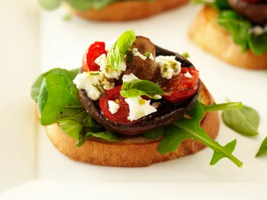 Mushrooms with Fetta on Garlic Croutes