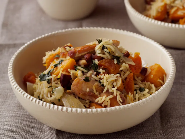 One-Pot spiced chicken, pumpkin and rice