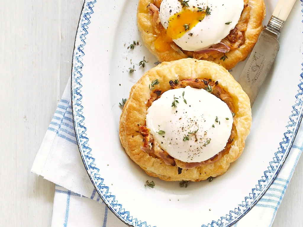 Onion Tart with Poached Egg