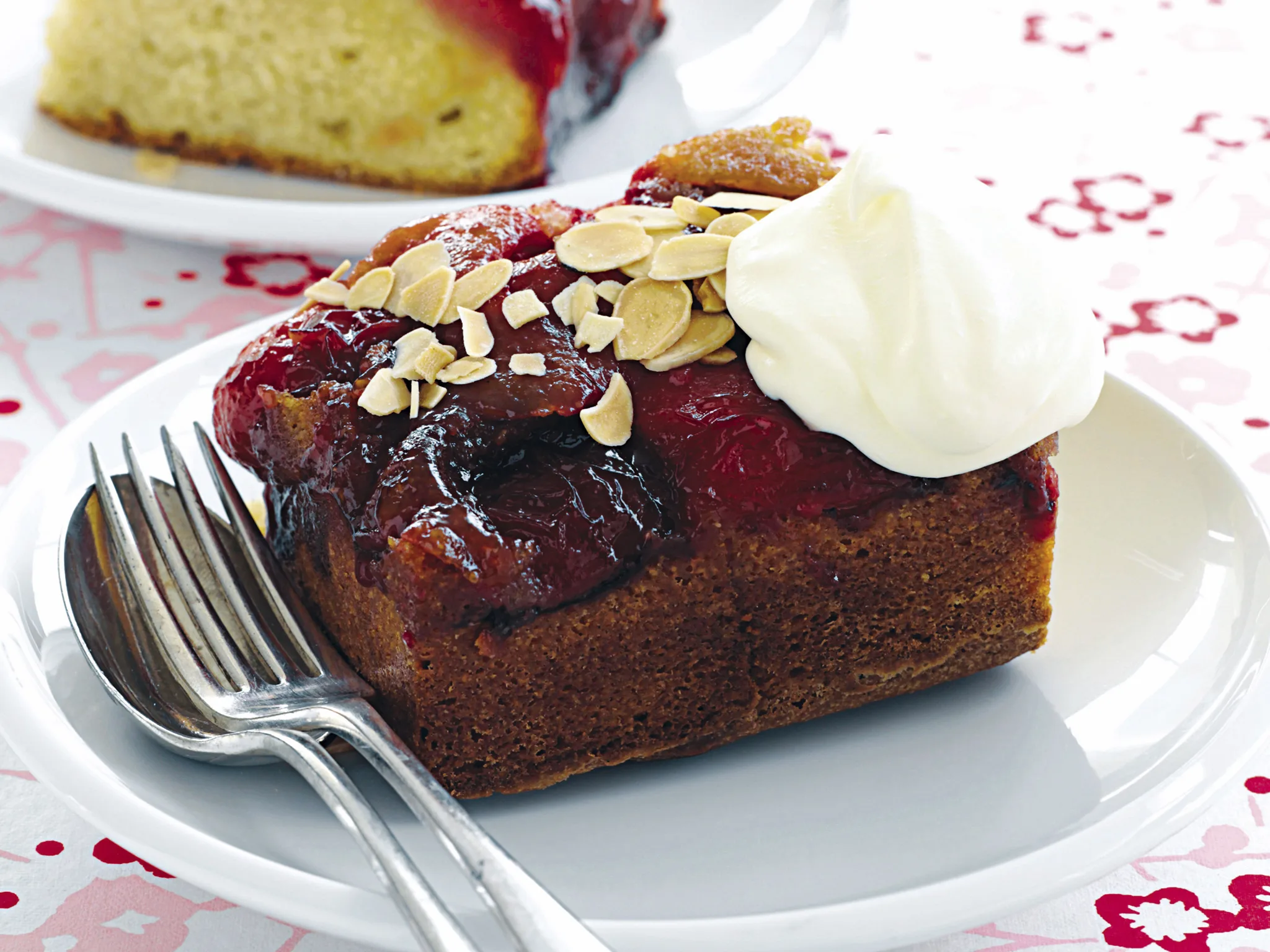 Plum and Almond Upside-Down Cake