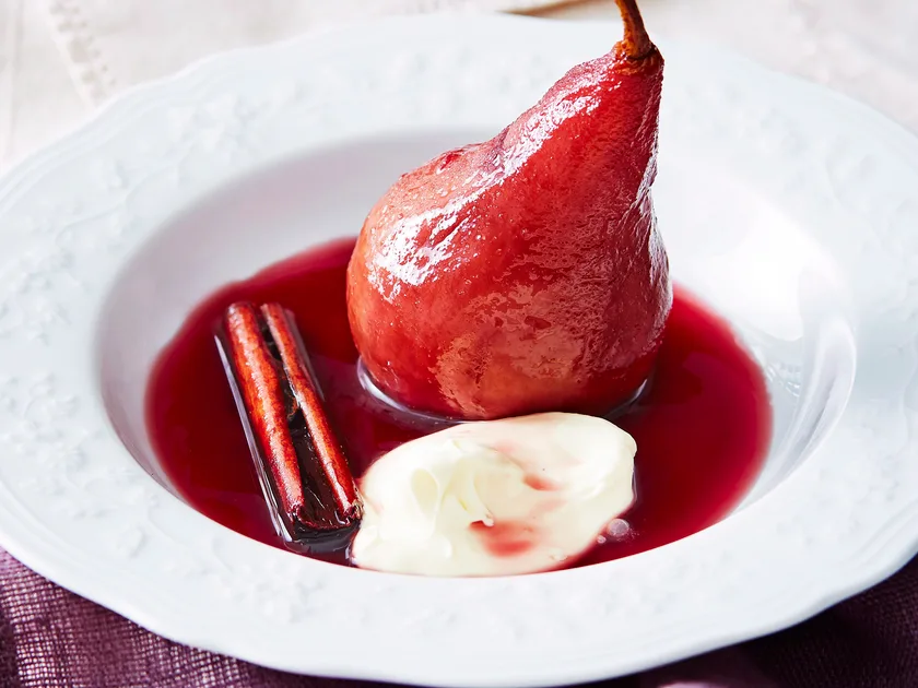 Poached pears in red wine sauce | Women's Weekly Food