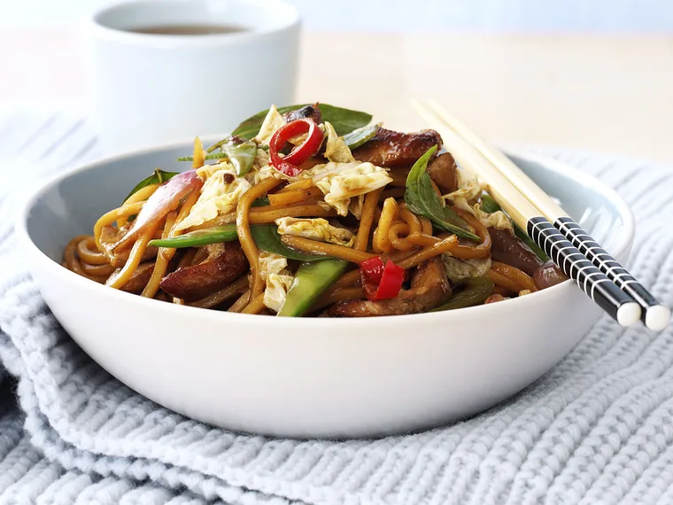 Pork, Noodle and Thai Basil Stir-Fry