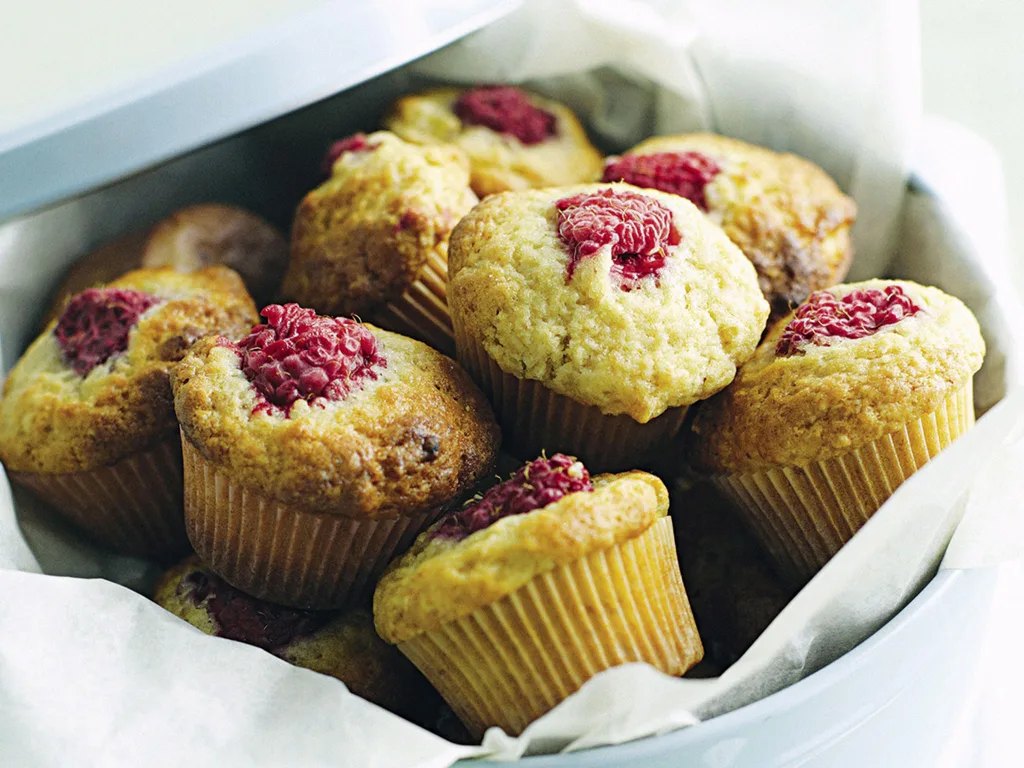 Raspberry and Banana Mini Muffins