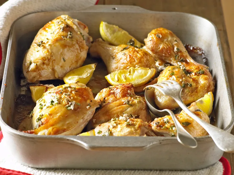 Roast Chicken with Lemon and Garlic