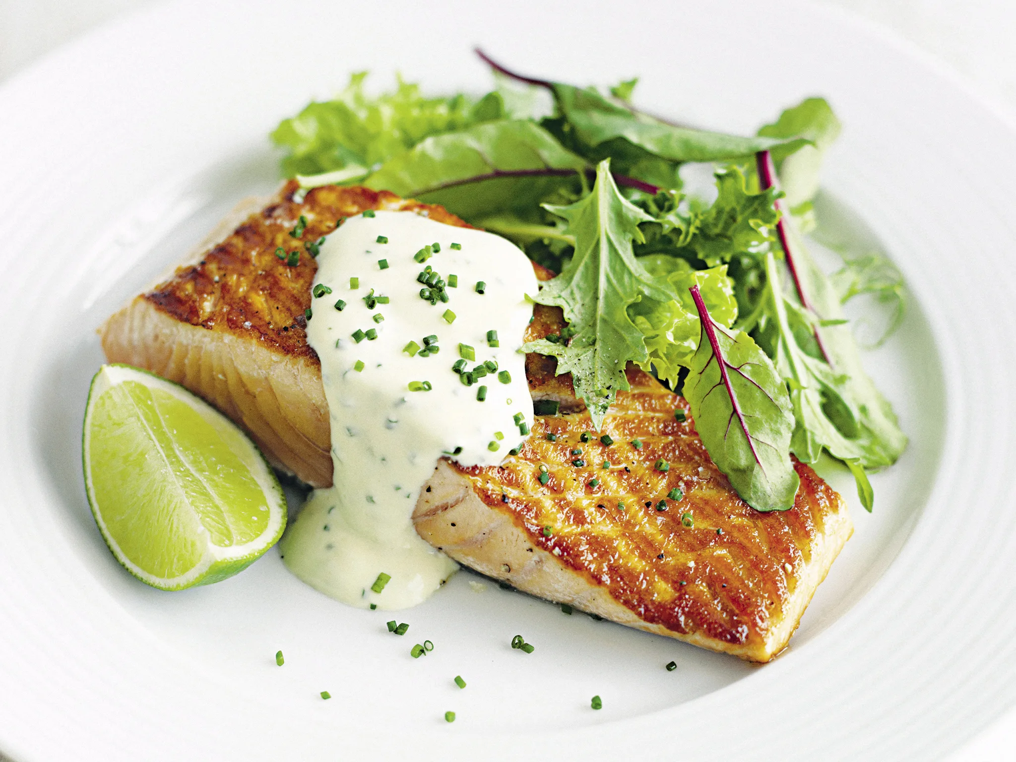 Salmon with Lime Creme Fraiche