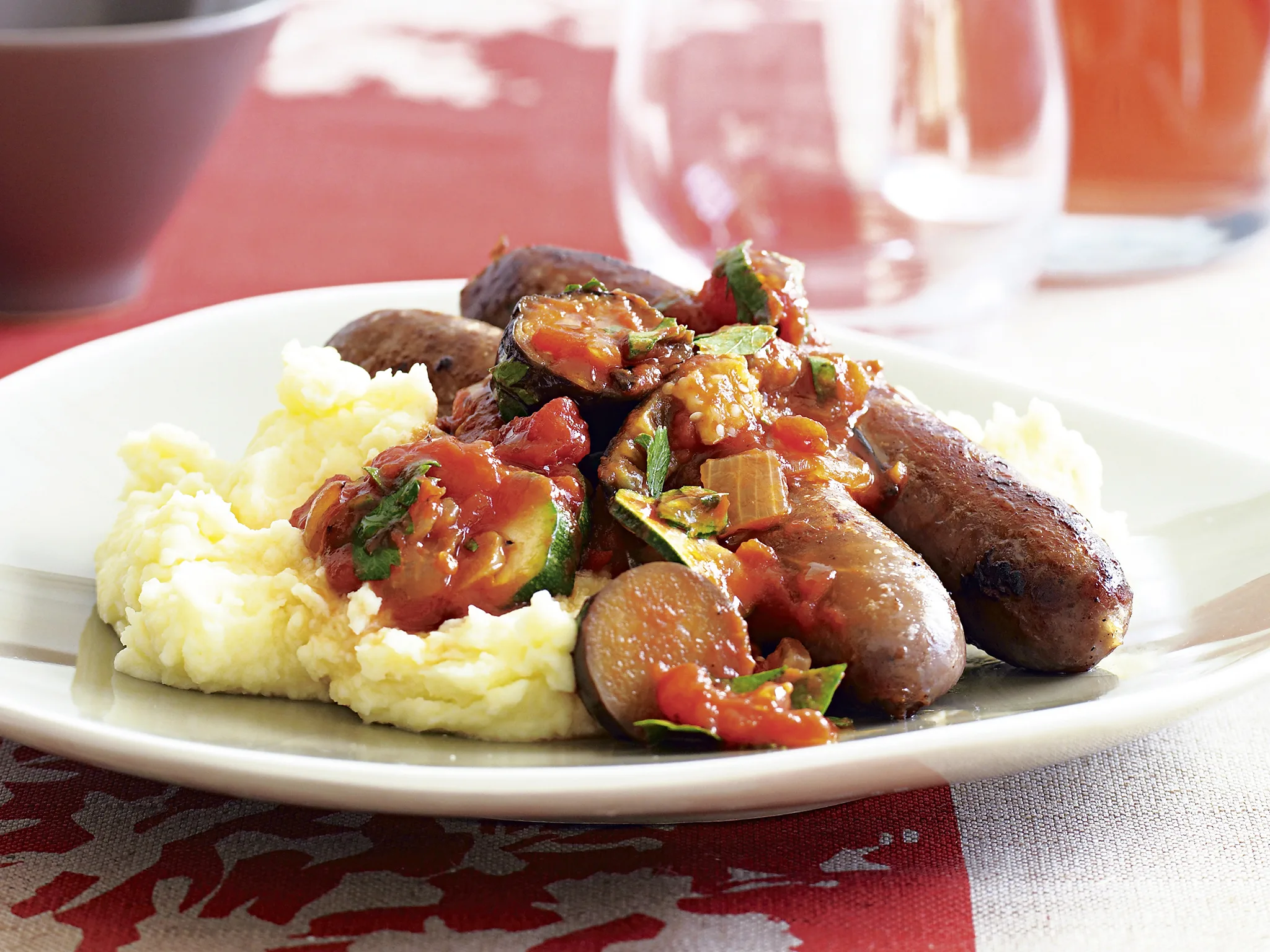 Sausages with Chunky Tomato Sauce