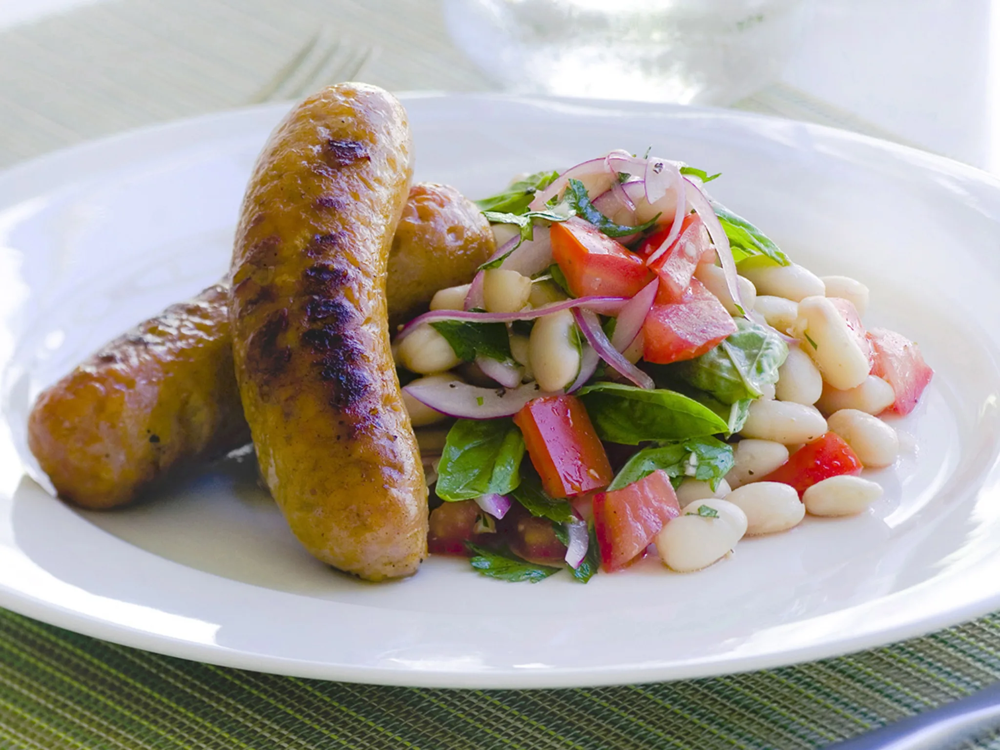 Sausages with White Beans and Parsley Salad