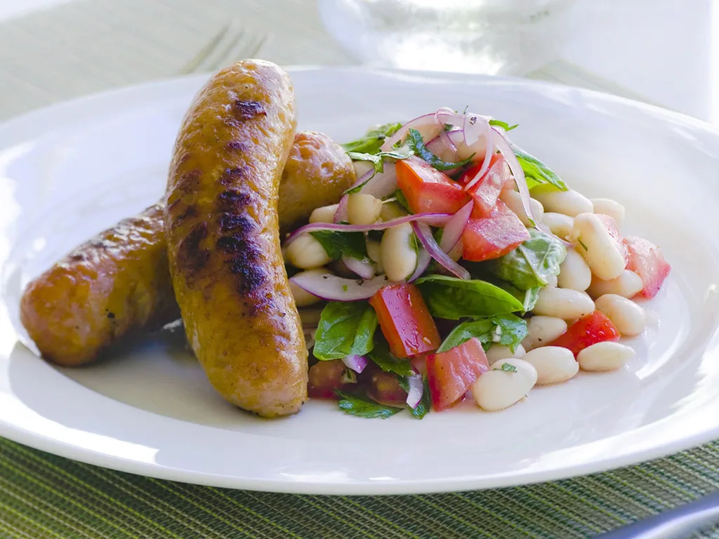 Sausages with White Beans and Parsley Salad