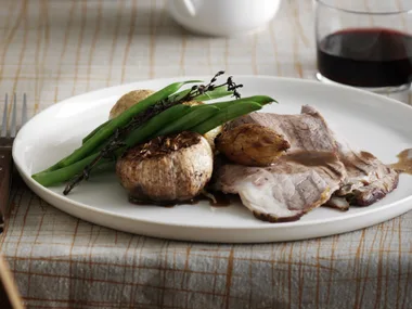Slow Roast Beef and Garlic with Mustard Cream
