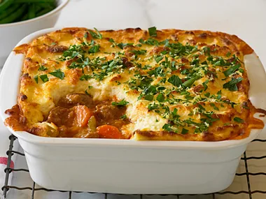 Veal Pie with Cheesy Semolina Topping