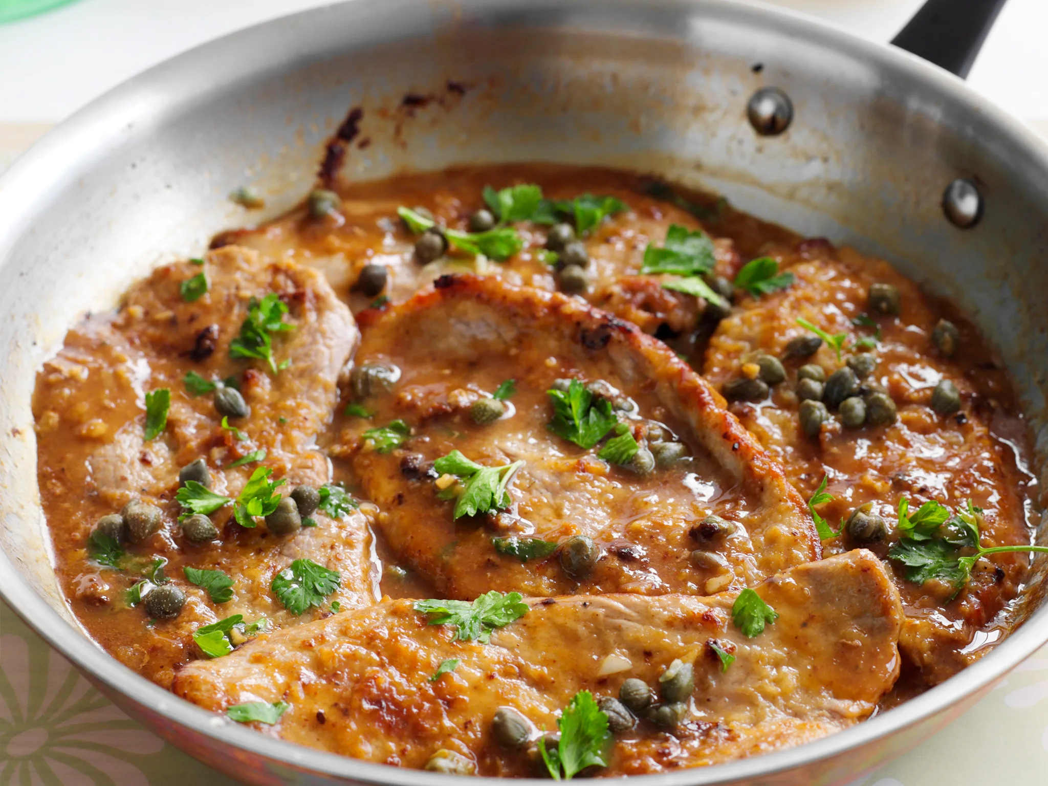 Veal with lemon and caper sauce