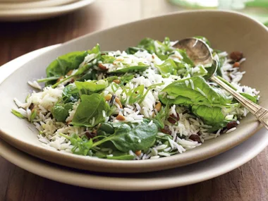 WILD RICE AND SPINACH SALAD
