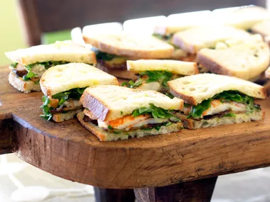 YABBY SANDWICHES WITH EGGPLANT, WATERCRESS AND MAYONNAISE