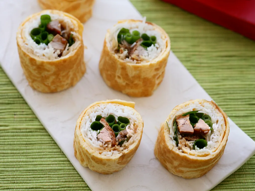 Duck and Noodle Egg Rolls