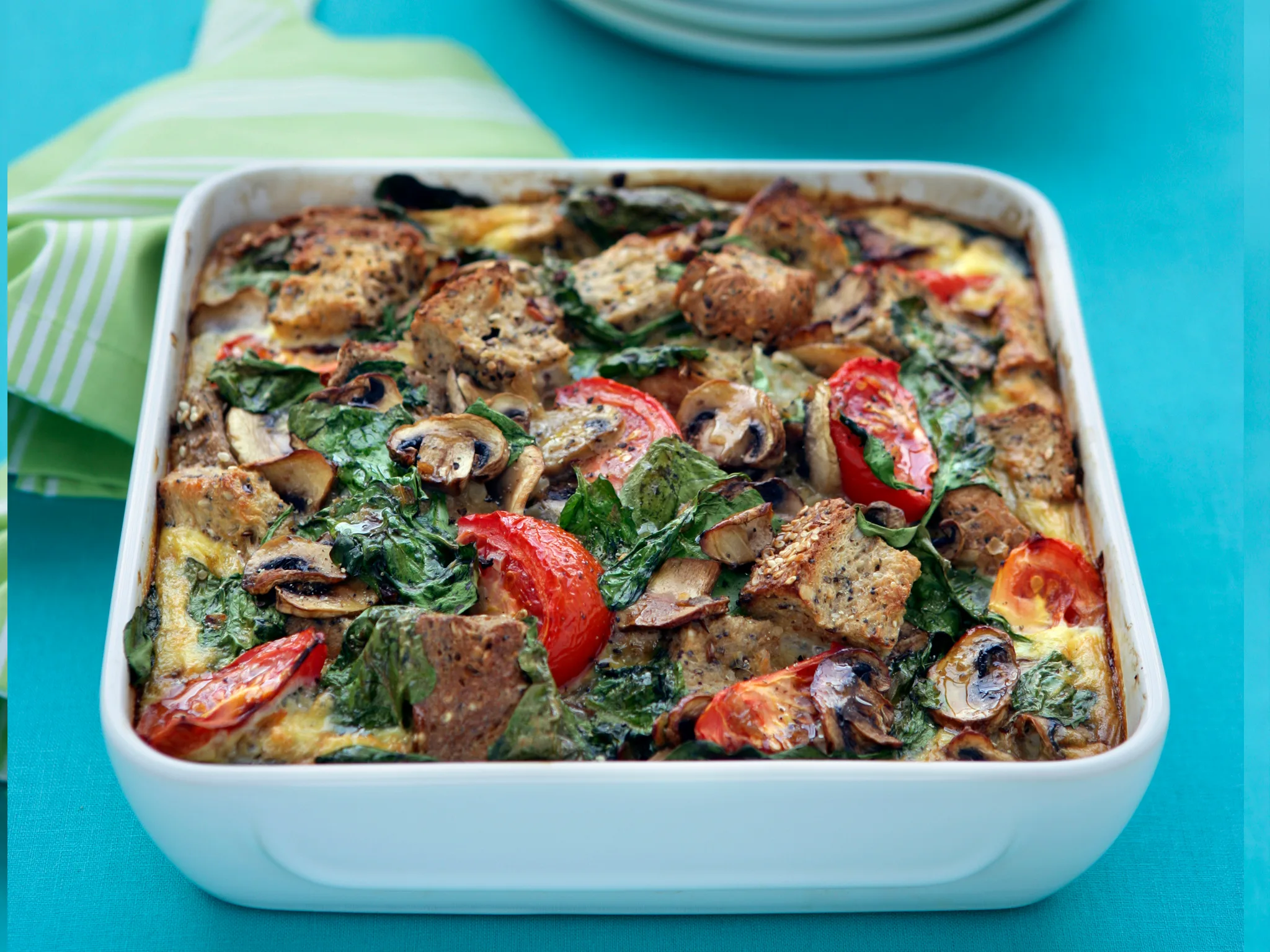 Mushroom and Spinach Bread Baked