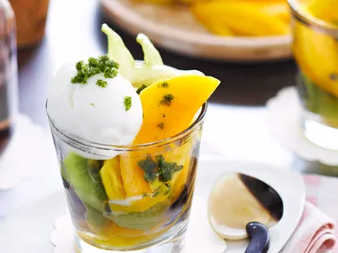 Tropical sorbet sundaes