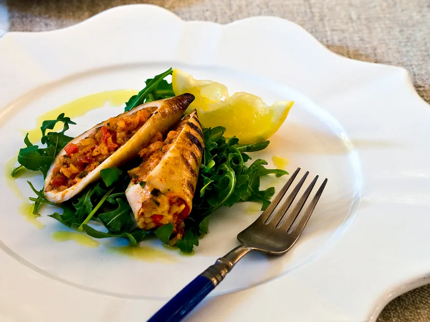 Spicy tomato and rice-filled squid | Women's Weekly Food