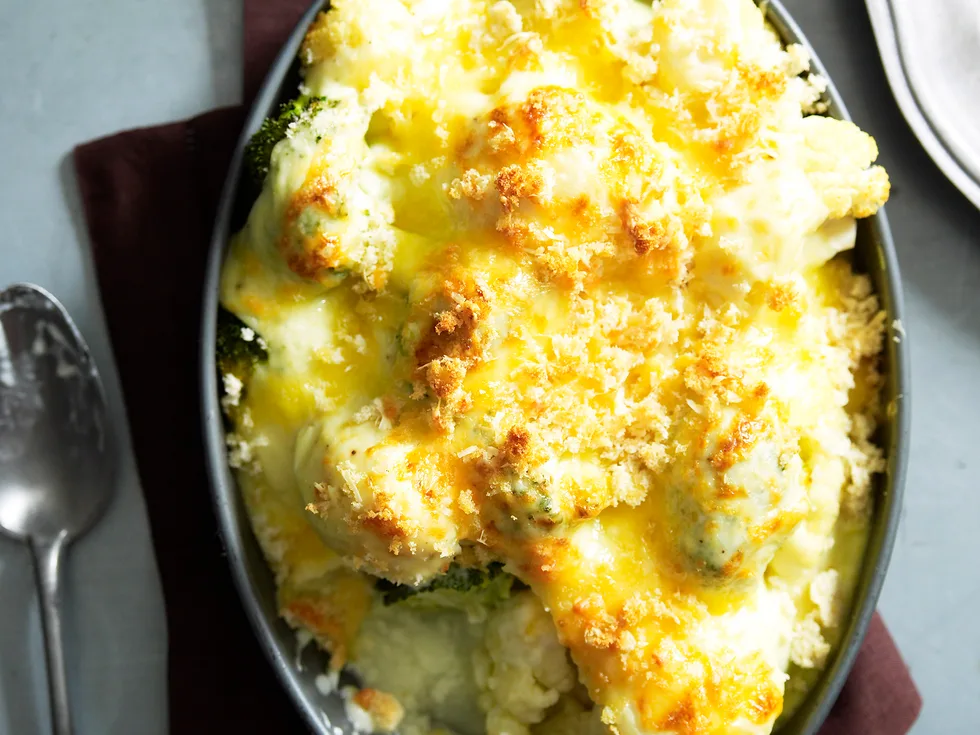 cauliflower and broccoli au gratin recipe