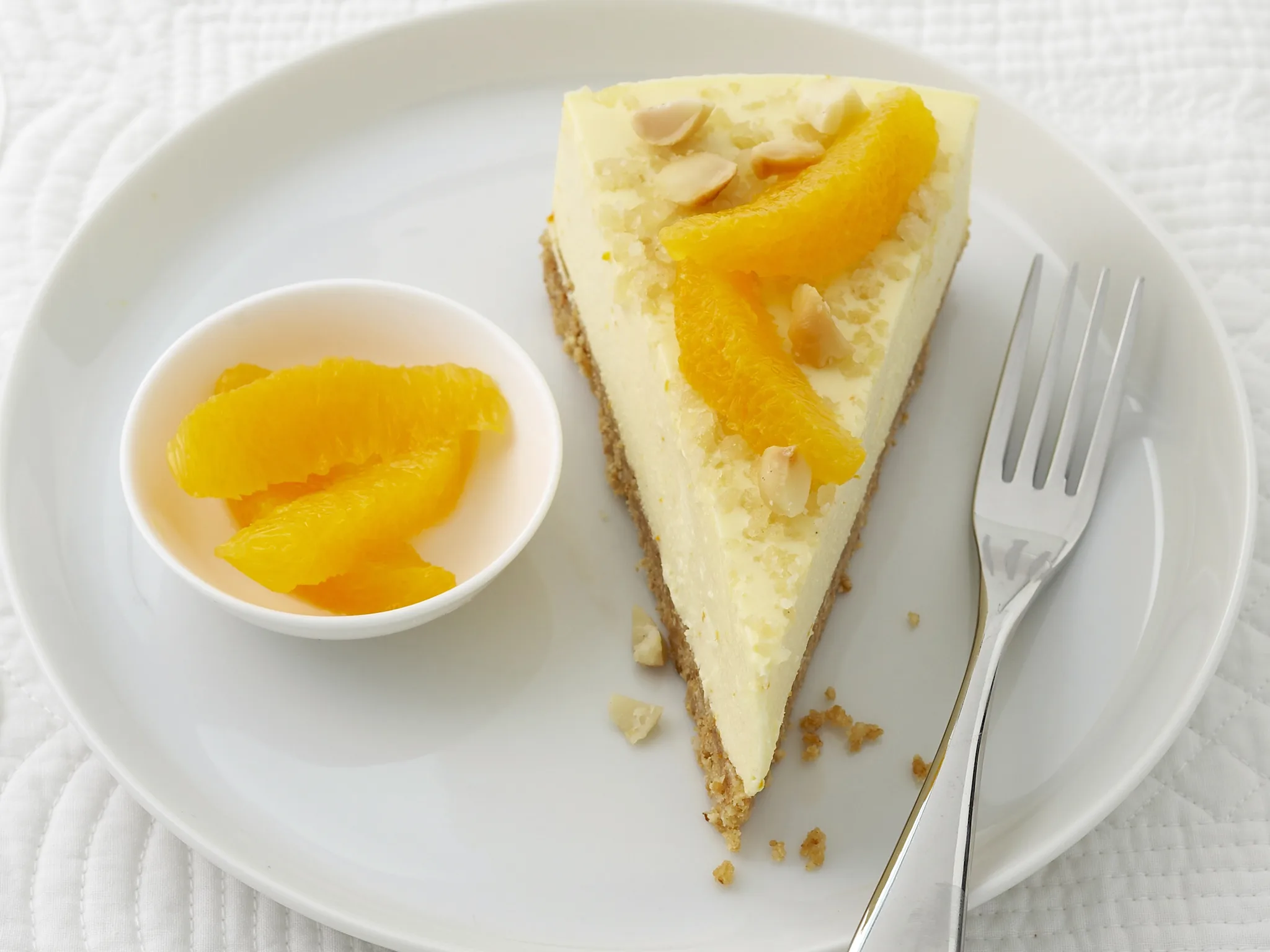orange and macadamia Cheesecake