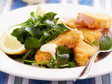 Crumbed salmon fingers