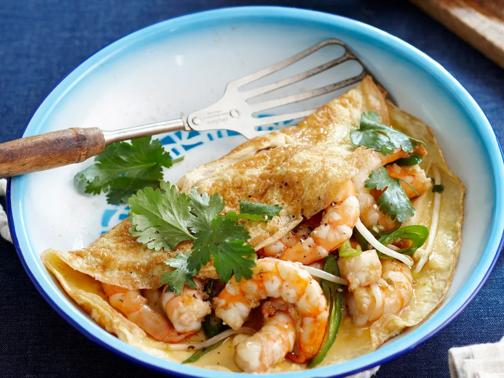 Prawn omelette