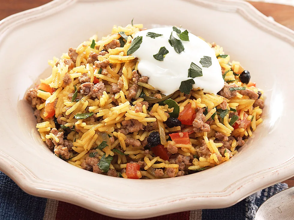 Spicy beef pilaf