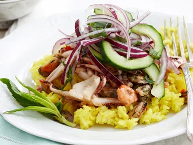 Asian marinara mix with coconut rice