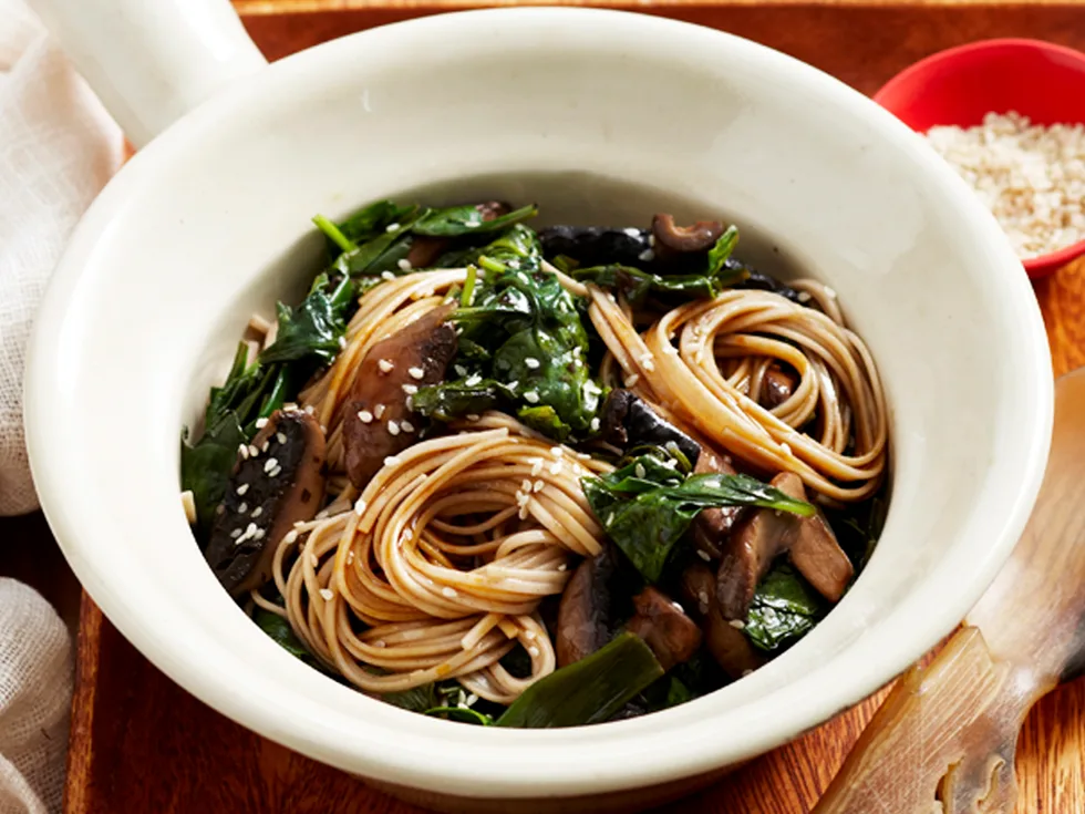 Asian spinach noodles