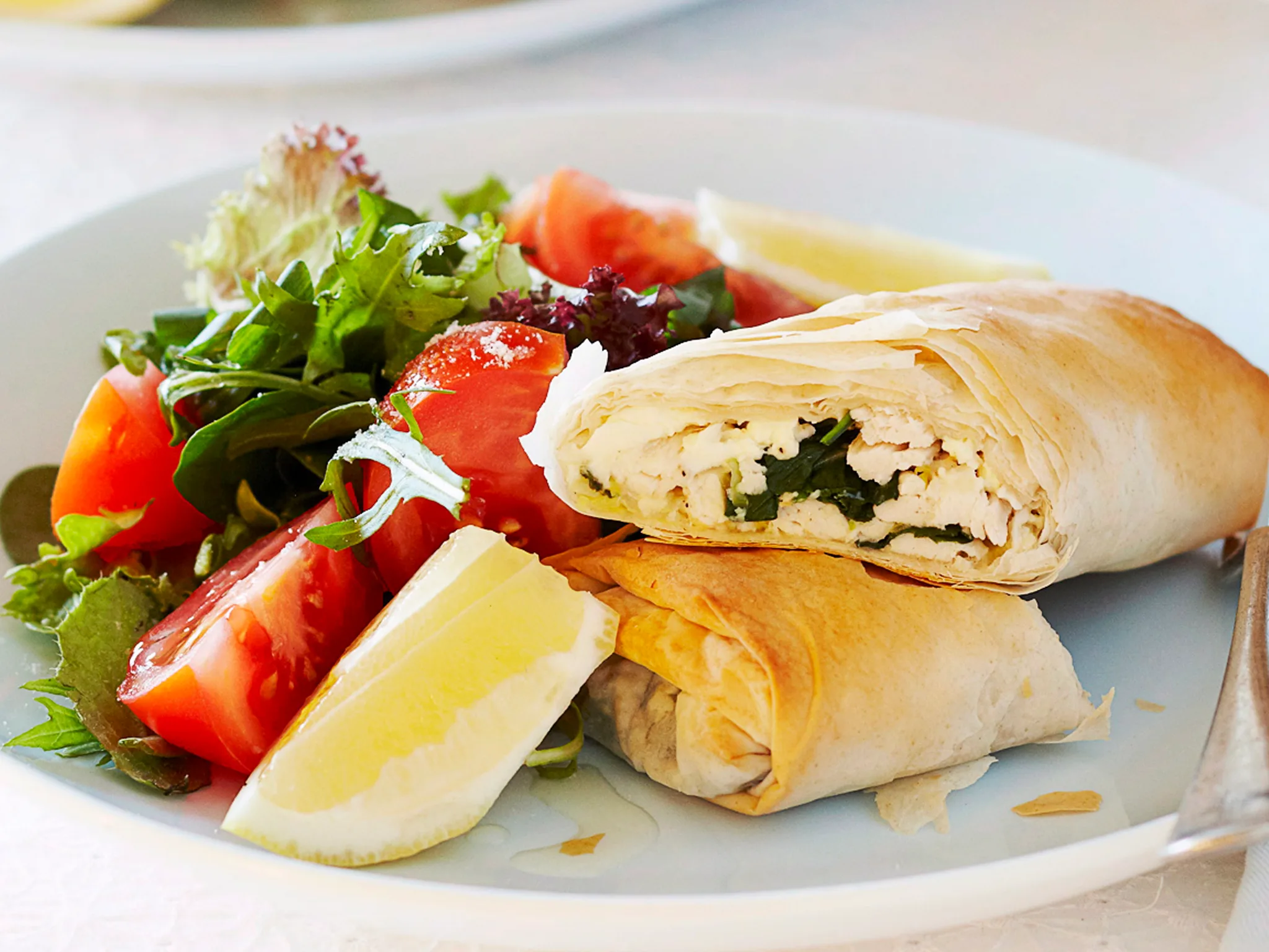Chicken, spinach and feta parcels
