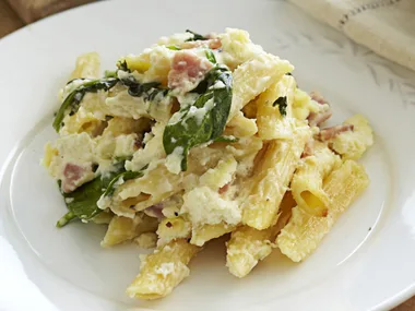 Ricotta and bacon pasta bake
