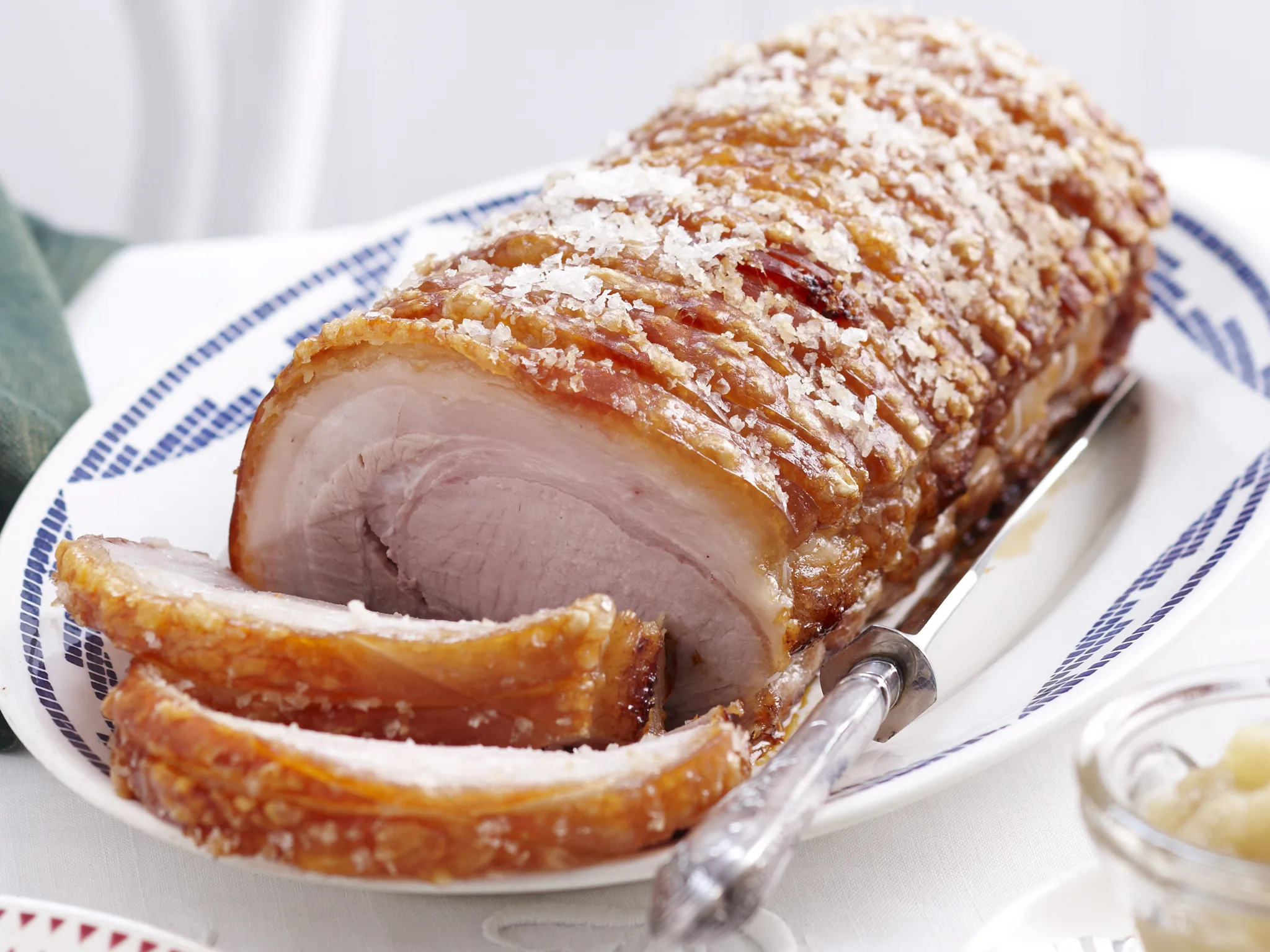 Roast pork with spiced apple sauce