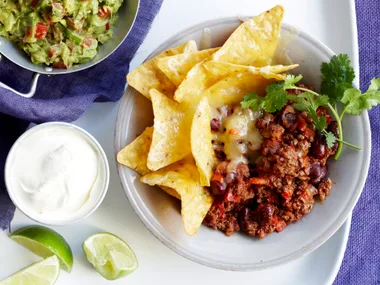 Spiced beef nachos