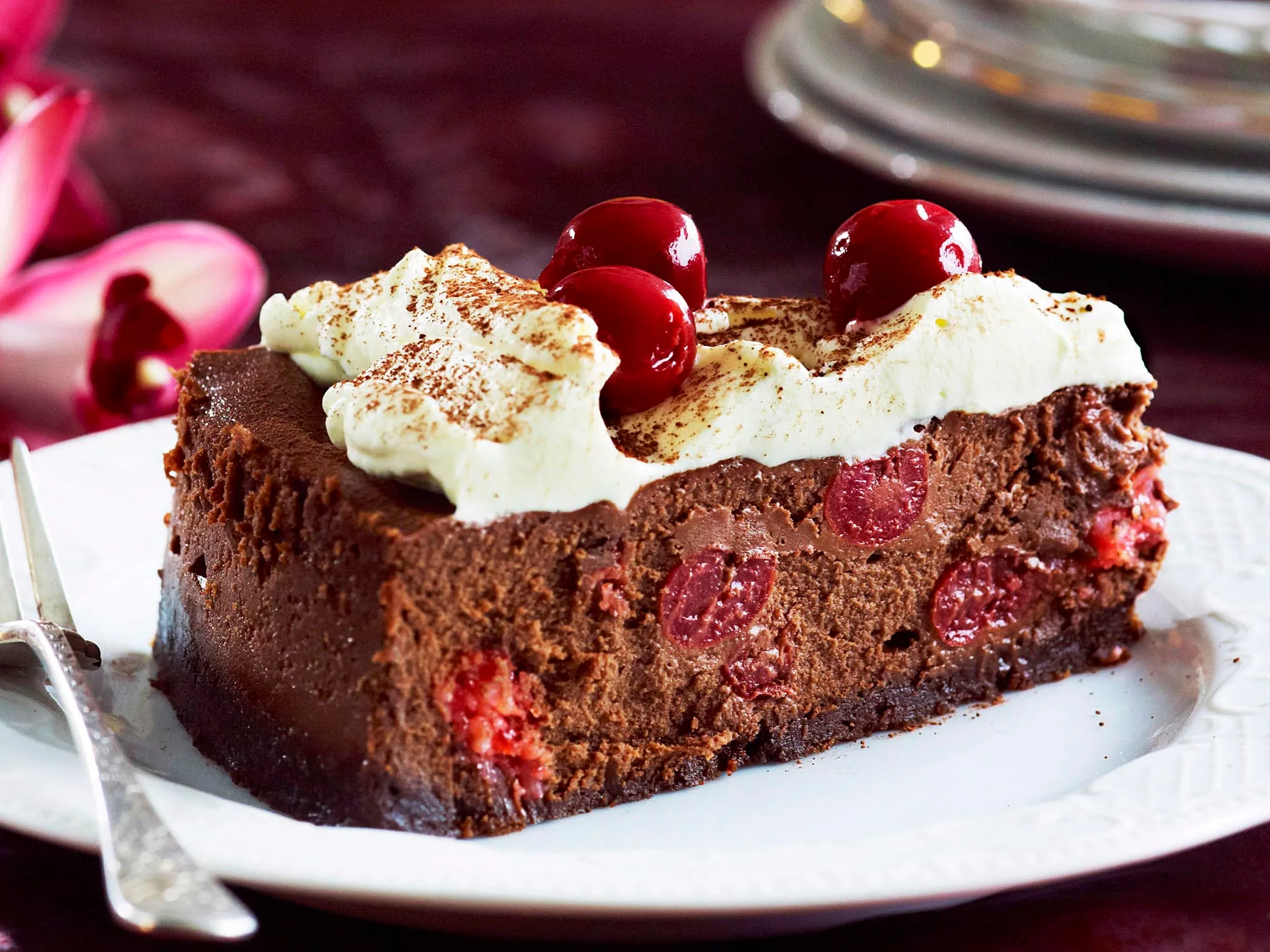 Cherry Ripe choc cheesecake