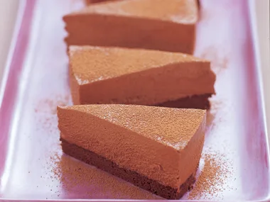 IRISH CREAM AND DARK CHOCOLATE MOUSSE CAKE