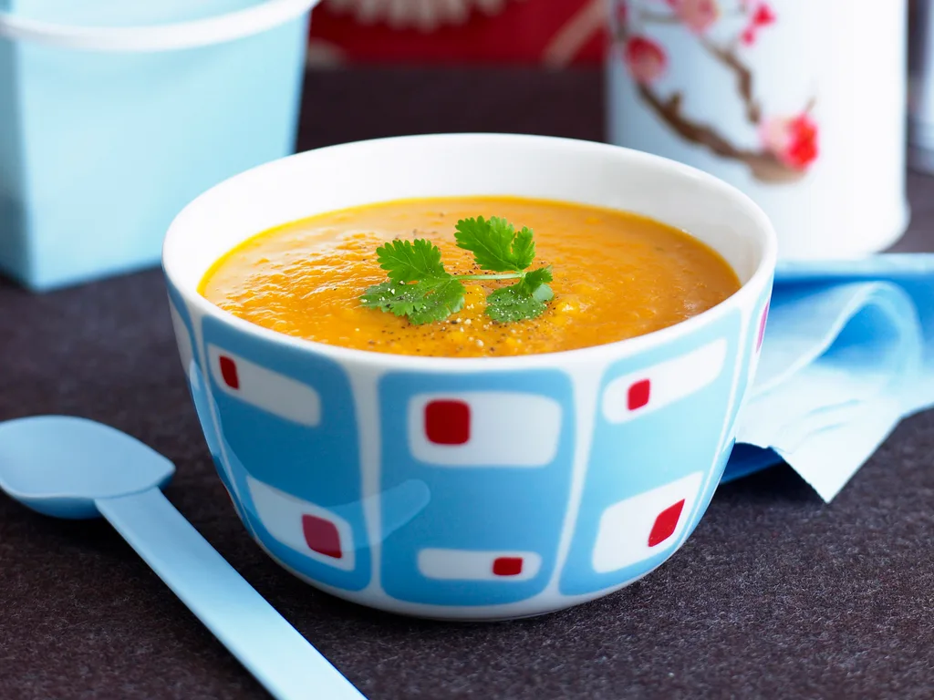 Curried pumpkin and coriander soup