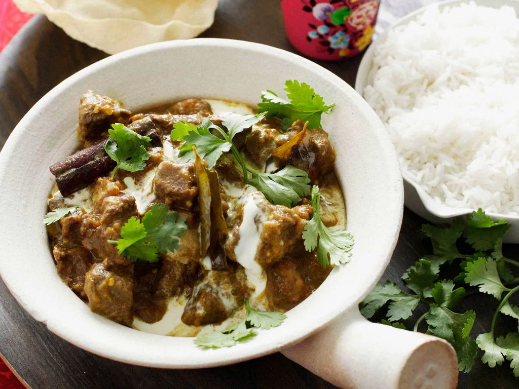 Beef, pumpkin and eggplant curry